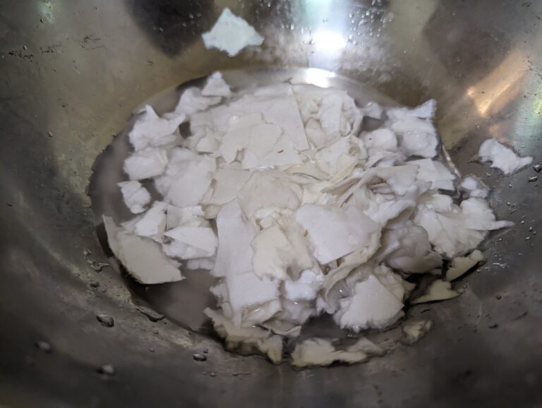 ちぎって水につける